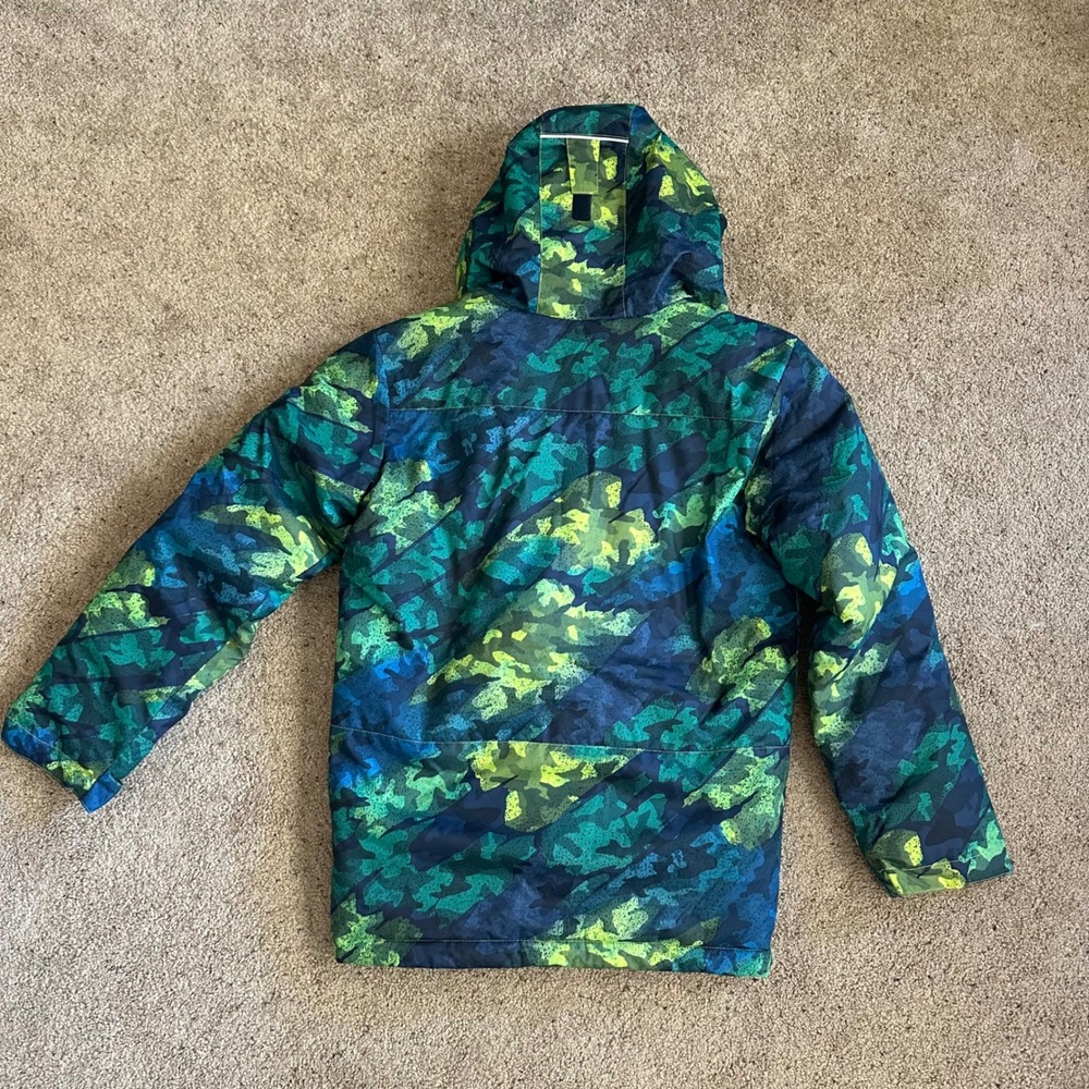 Columbia‎ Winter Jacket Hooded Puffer Coat Camo Green Blue L - Picture 8 of 9